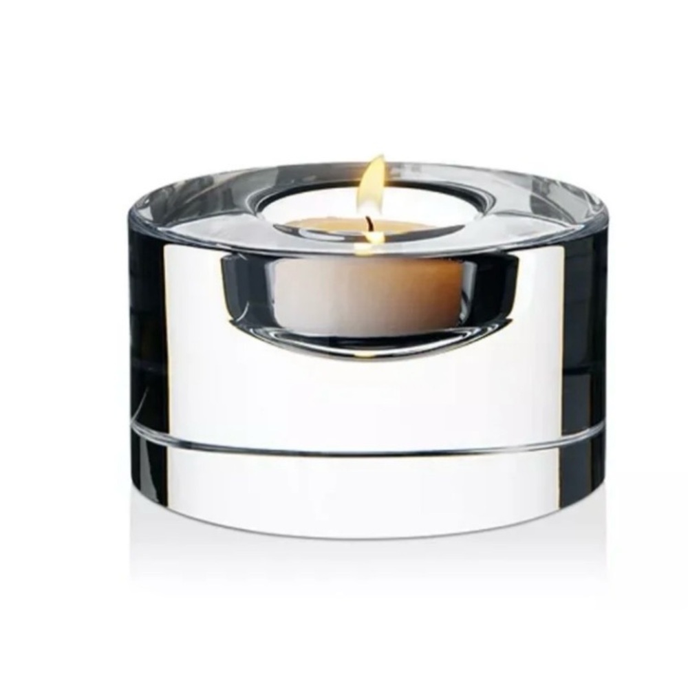 Orrefors Crystal Puck Candle Holder